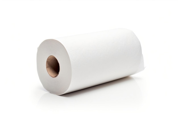 Toilet Paper Roll Isolated on White Background Generative AI