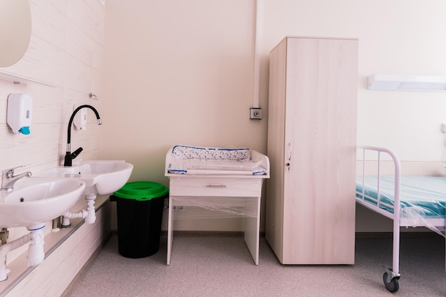 Toilet and Washroom in a modern hospital, bathroom