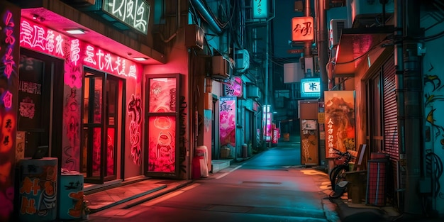 Tokyo City by NightKanji illustration city views magenta neon