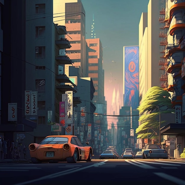 Tokyo City Re imagined in Pixar Style AI