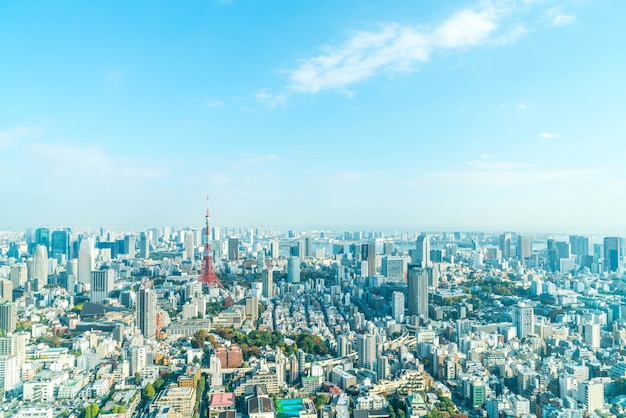 Tokyo city skyline with Tokyo Tower