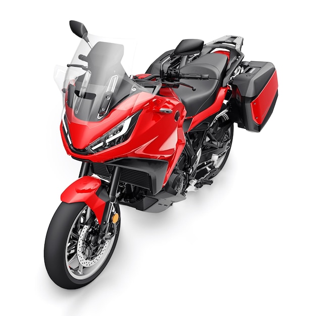 Tokyo Japan April 29 2022 Honda NT1100 Red motorcycle on a white background designed for convenient urban movement 3d illustration