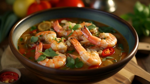 Tom Yum Goong Hot and Spicy Thai Shrimp Soup