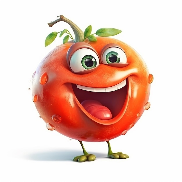 Tomato Fun A Playful Vegetable with a Joyful Smile Generated AI