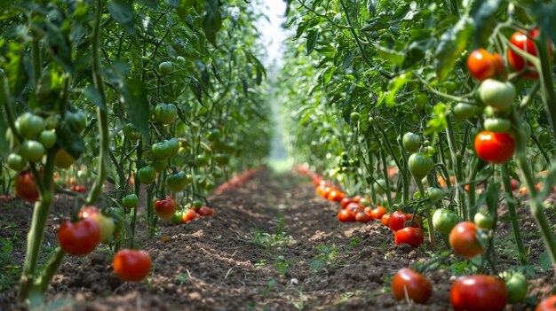 Tomato Garden with Numerous Tomato Trees