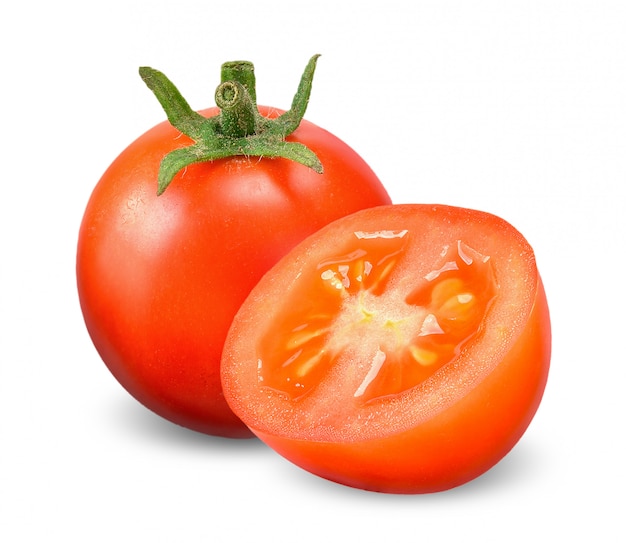 Tomato isolated on white clipping path