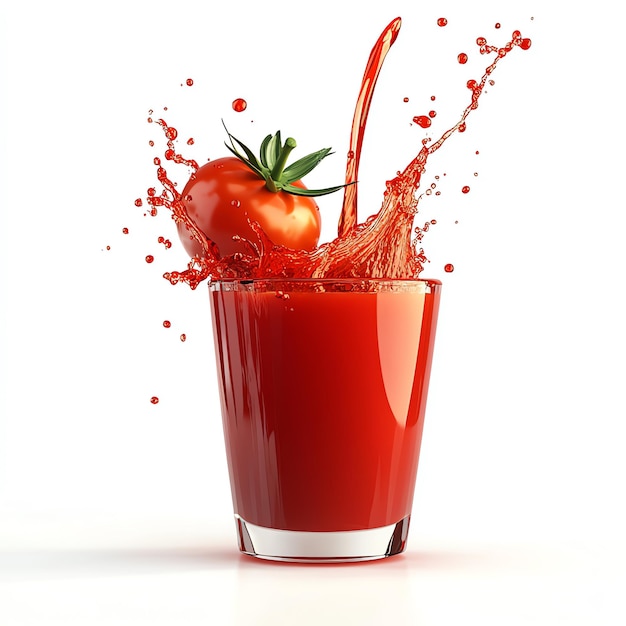 Tomato juice splash isolated on a white background