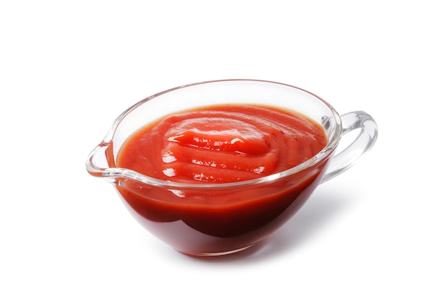 Tomato paste isolated on white background