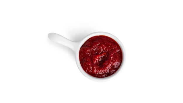 Tomato paste isolated on white.