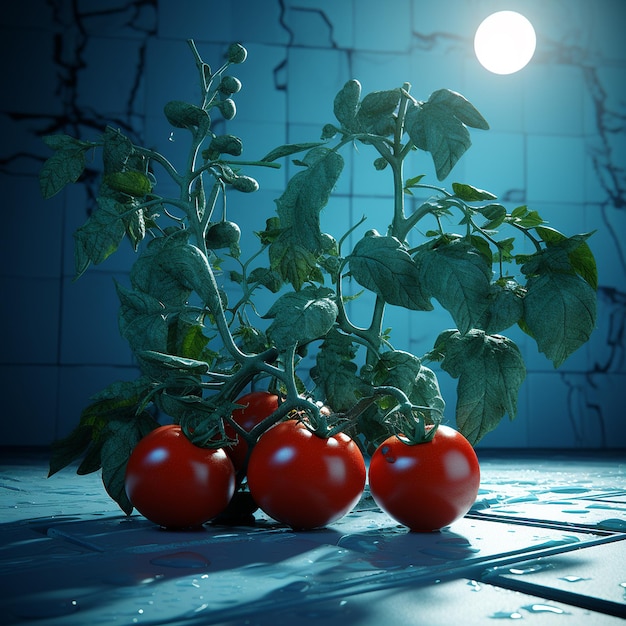 Tomato plant background white big Androgynous