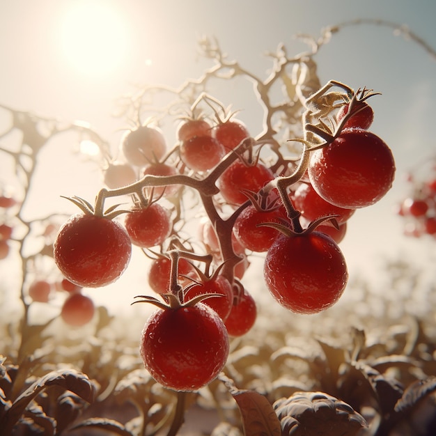 Tomato plant background white big Androgynous