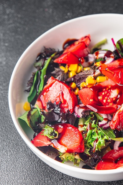 tomato salad lettuce fresh vegetable dish healthy meal food snack on the table copy space food