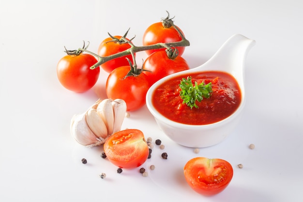 Tomato sauce, gaspacho, ketchup