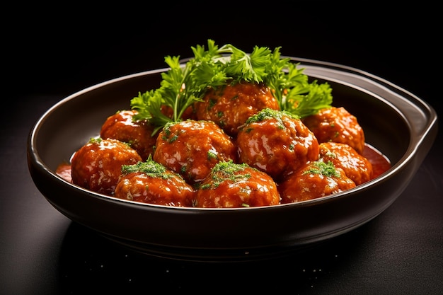 Tomato Sauce Meatballs Dish Served