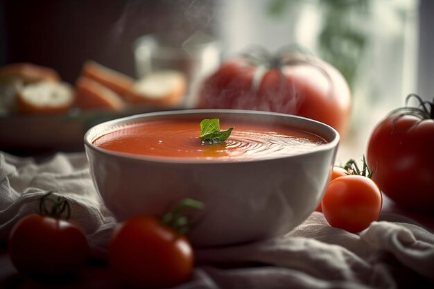 Tomato soup created with generative AI