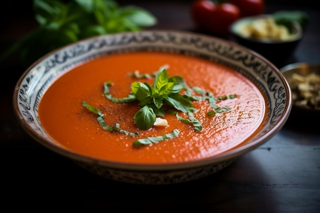 Tomato Soup with Basil Gazpacho Generative Ai