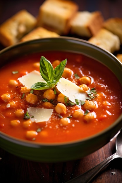 Tomato Soup With Chickpeas And Leaks