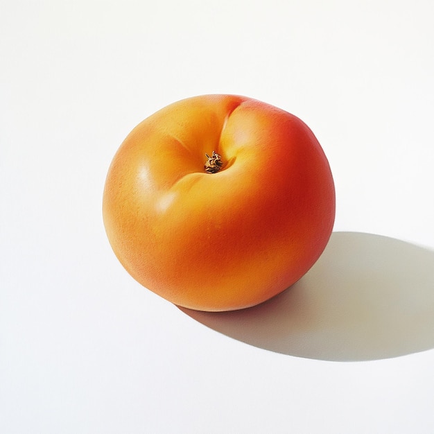 a tomato that is on a table with a shadow