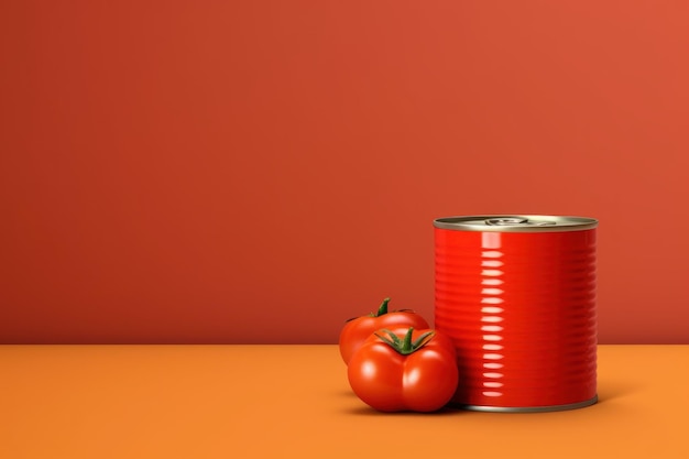 Photo tomato tin can mockup generate ai