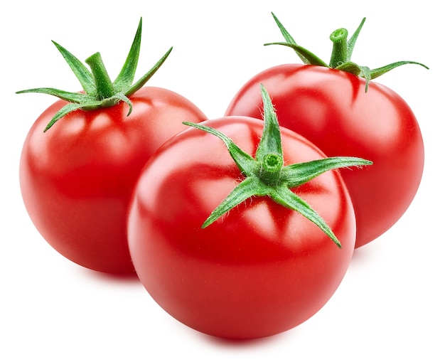 Tomato vegetables isolated on white. Fresh tomato fruit Clipping Path. Tomato macro photo