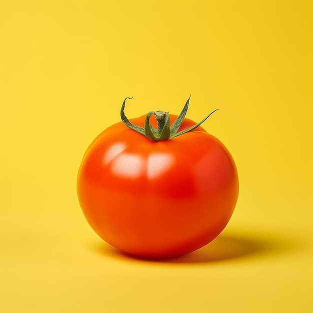 Tomato vegetables isolated on yellow