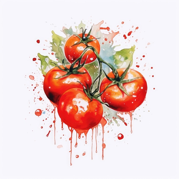 Tomato Watercolor Awesome Unique Design Clipart