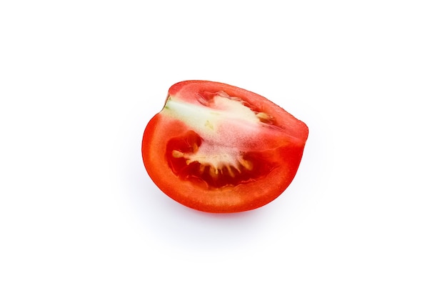 Tomato with cut in half isolated on white space