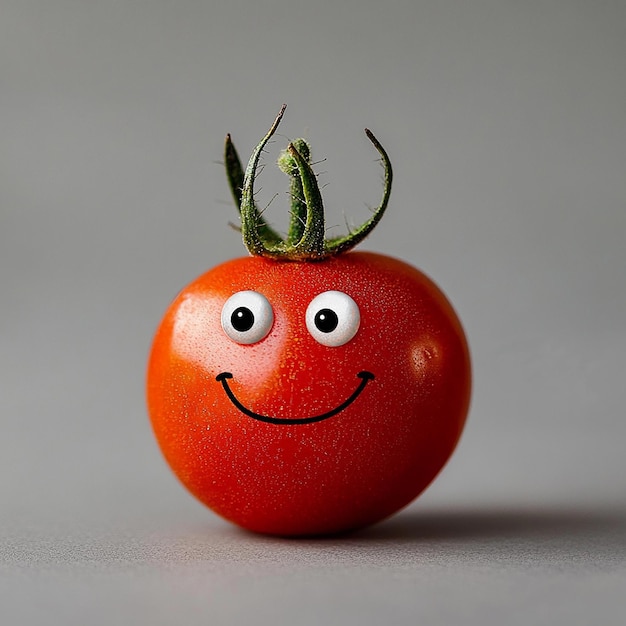 Photo a tomato with a smiley face on it