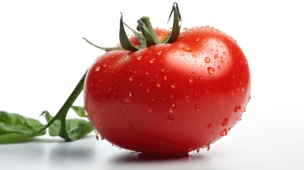 A tomato with water drops on it