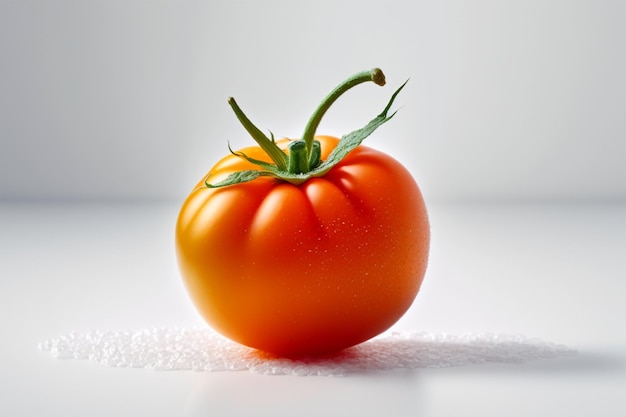 Tomato with water drops on a white background Studio shot created with generative AI