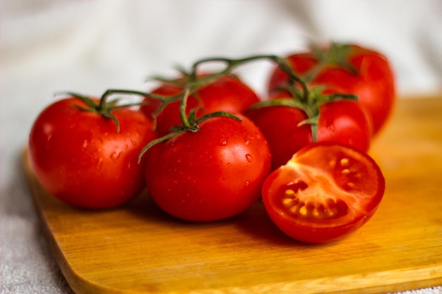 tomatoes cut on a board