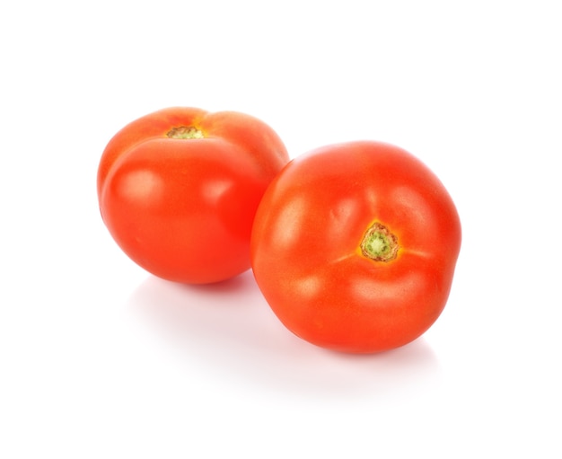 Tomatoes isolated on white.