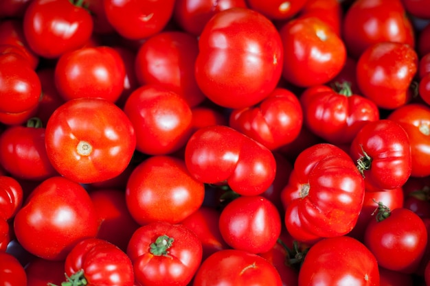 Tomatoes selling in a market