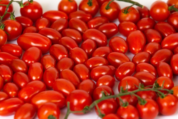 tomatoes on a white background, top view, flatley