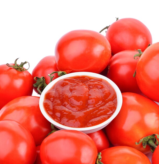 Tomatoes on white