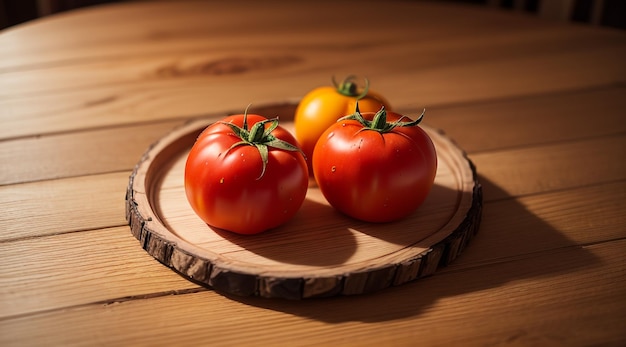 tomatoes on a wooden table