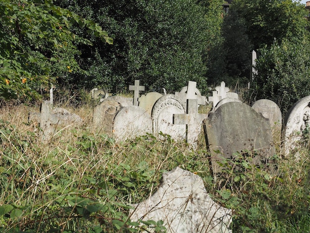 Photo tombs and crosses at goth cemetery