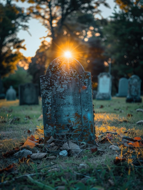 Tombstone in a Cemetery