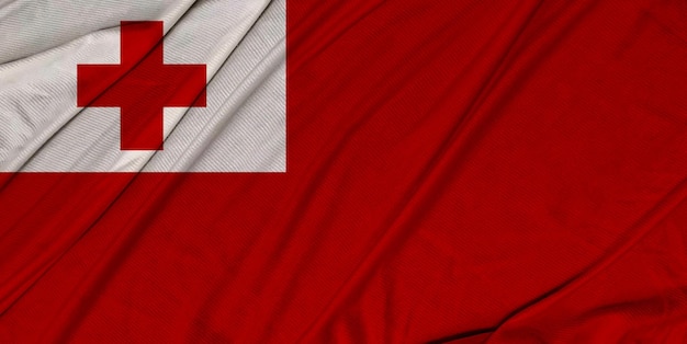 Tonga realistic 3d textured waving flag