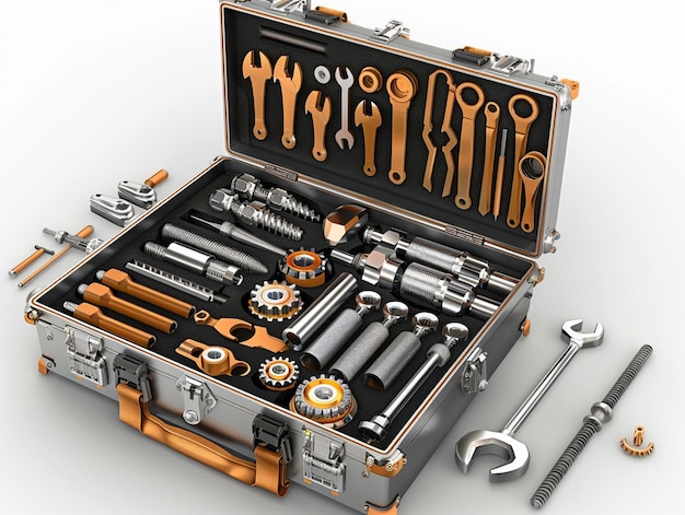 a tool box with a wrench inside of it