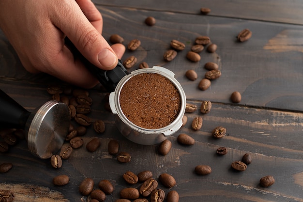 Tool used in a coffee machine during coffee making process