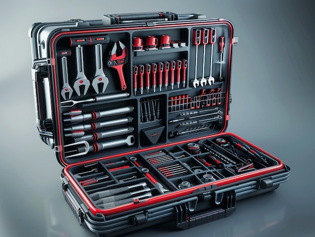 a toolbox that has tools inside of it