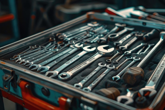 Photo toolbox with wrenches