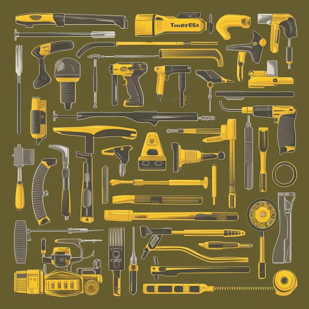 Tools and Equipment Vector illustrations of various tools and equipment