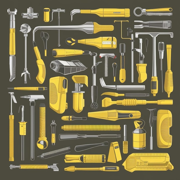 Tools and Equipment Vector illustrations of various tools and equipment