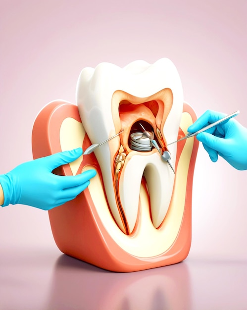 Photo a tooth being extracted due to severe decay