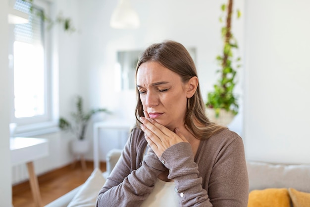 Tooth Pain And Dentistry Young Woman Suffering From Terrible Strong Teeth Pain