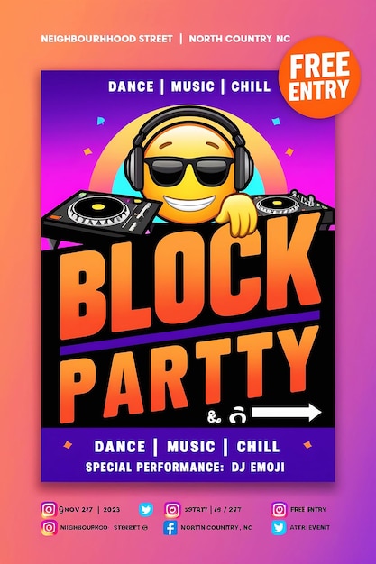 Photo top block party flyer templates plan your best event yet