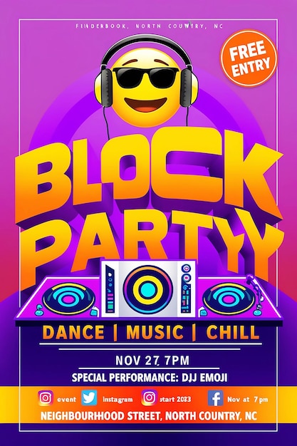 Photo top block party flyer templates plan your best event yet