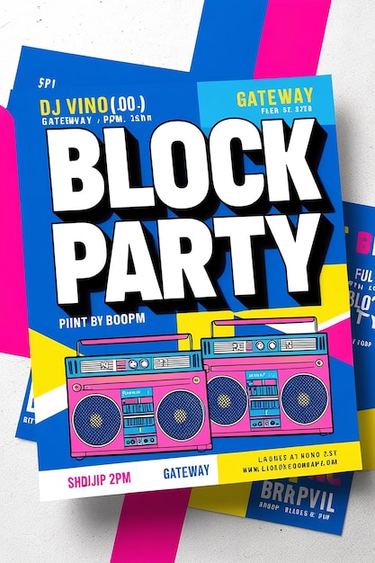 Photo top block party flyer templates plan your best event yet